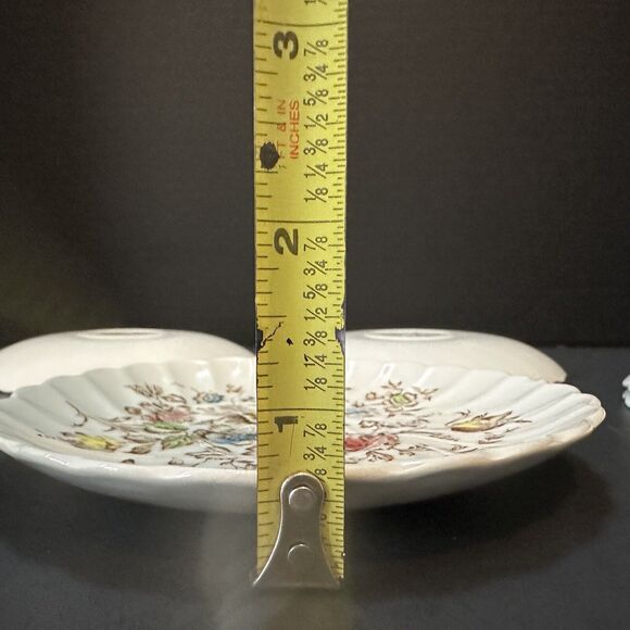 JOHNSON BROTHERS 5 Saucer Plates Staffordshire Bouquet Brown Multicolor VTG - Picture 8 of 10